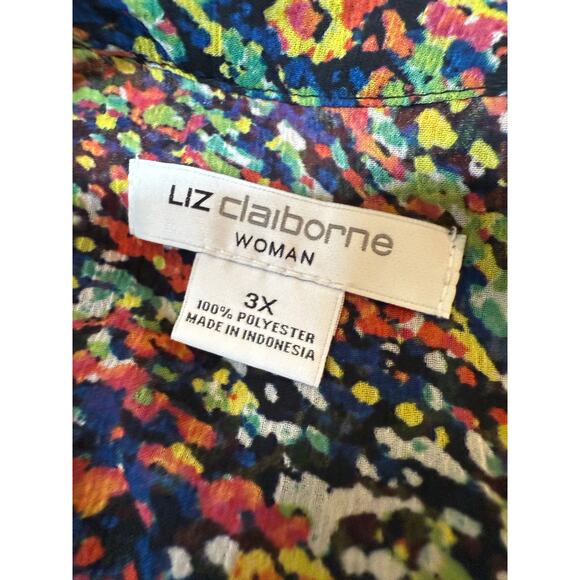 Liz Claiborne Blouse Plus Size 3X Sleeveless Multicolor - Picture 3 of 5